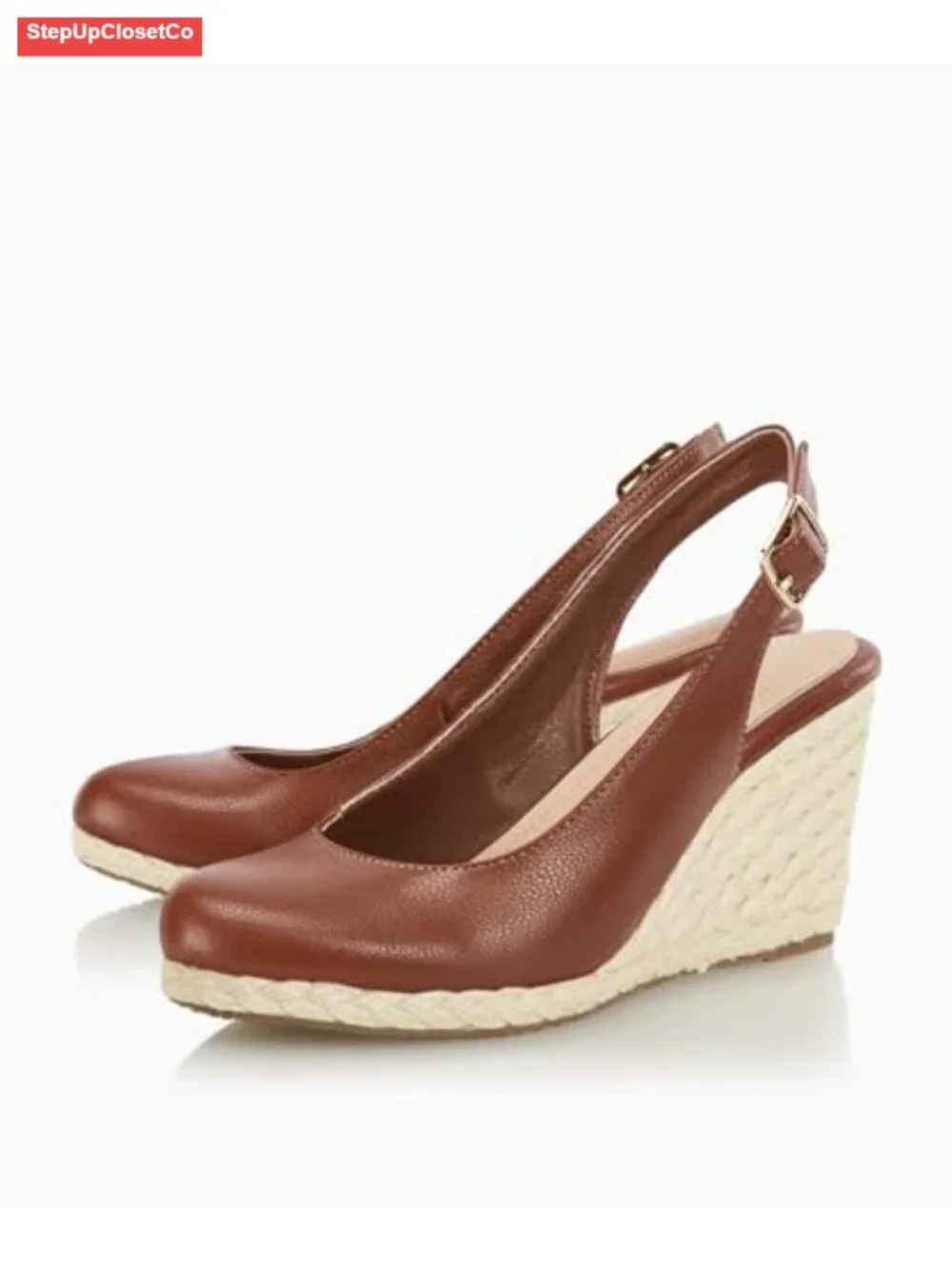 Wedge Espadrille Sandals Closed Toe Slingback Pumps Platform Heeled Sandal